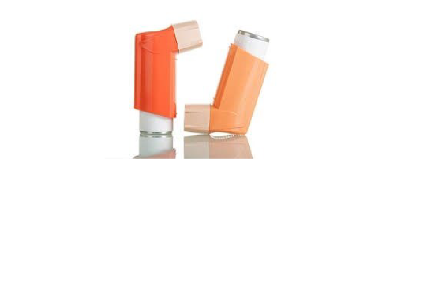 Deux inhalateurs de contrôle de couleur orange. L’un des inhalateurs est plus foncé, l’autre est de couleur orange pâle.